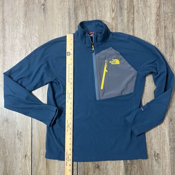 The North Face 1/4 Zip Pullover Fleece Jacket Sweater Mens Sz M Blue Performance - Picture 2 of 10